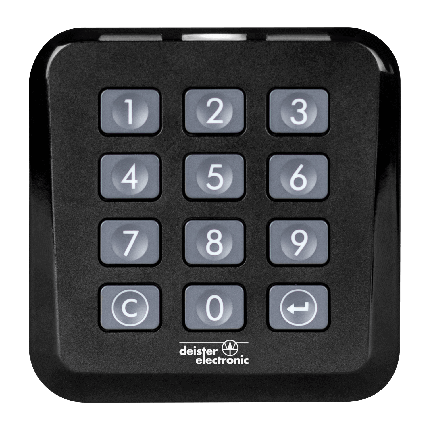 Access control reader with keypad and black housing