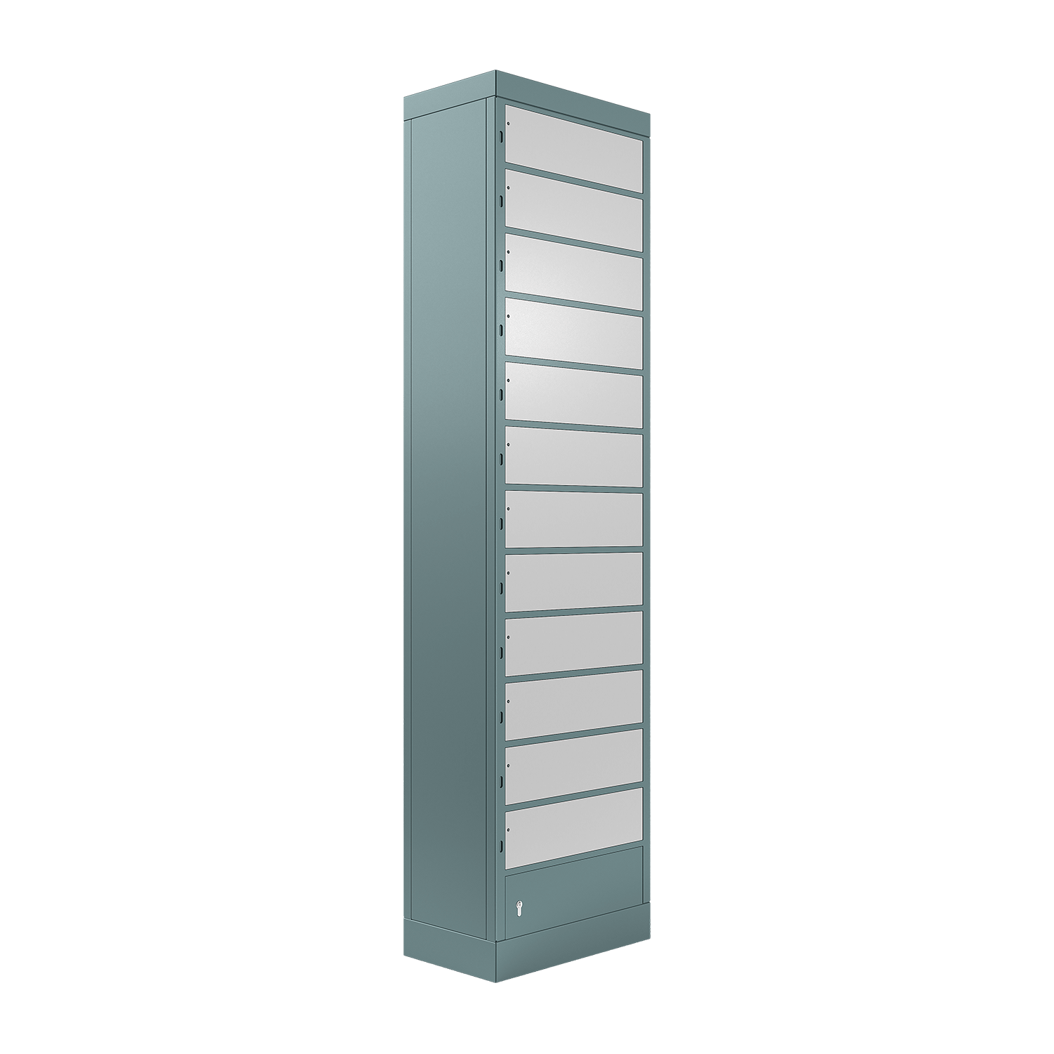 locker compartment system, size M, with 12 compartments for safekeeping, left view