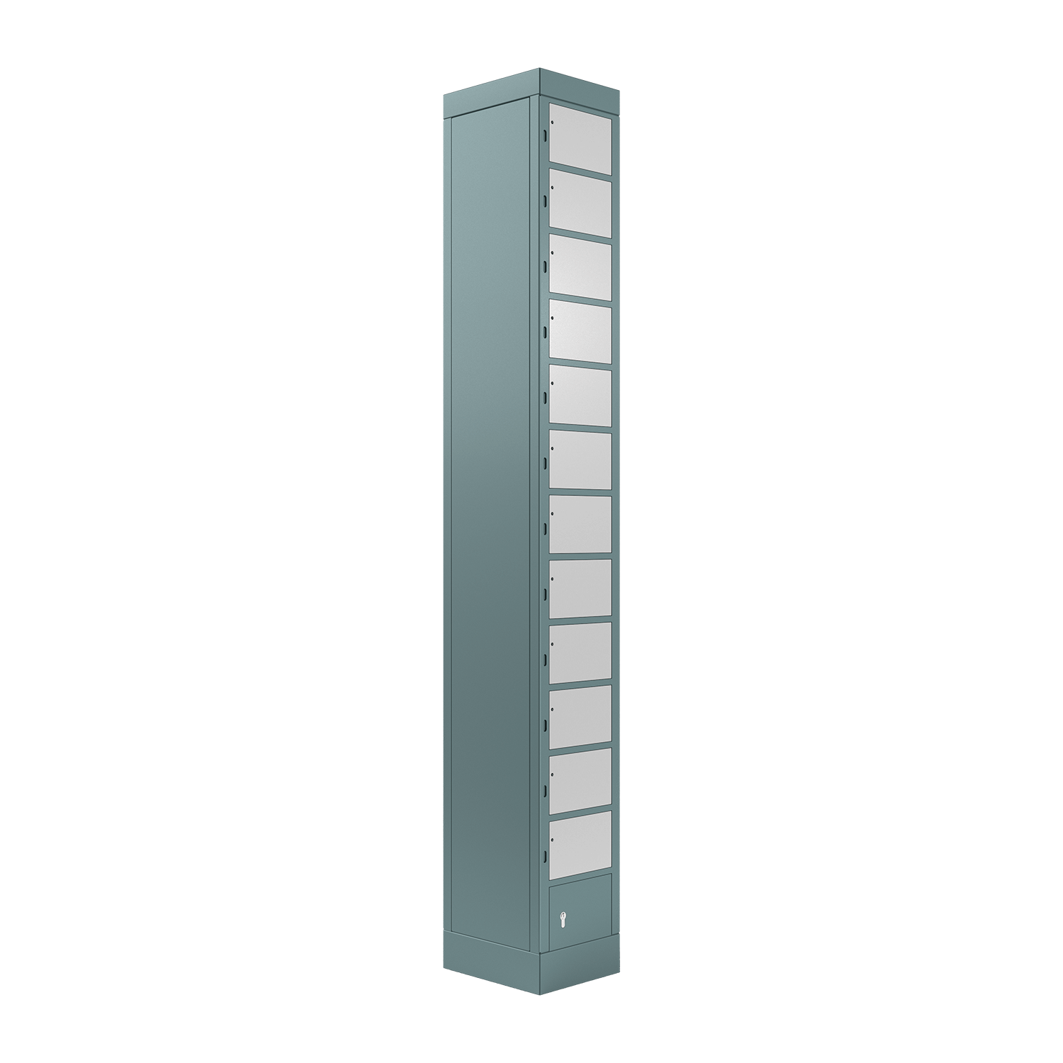 locker compartment system, size S, with 12 compartments, left view