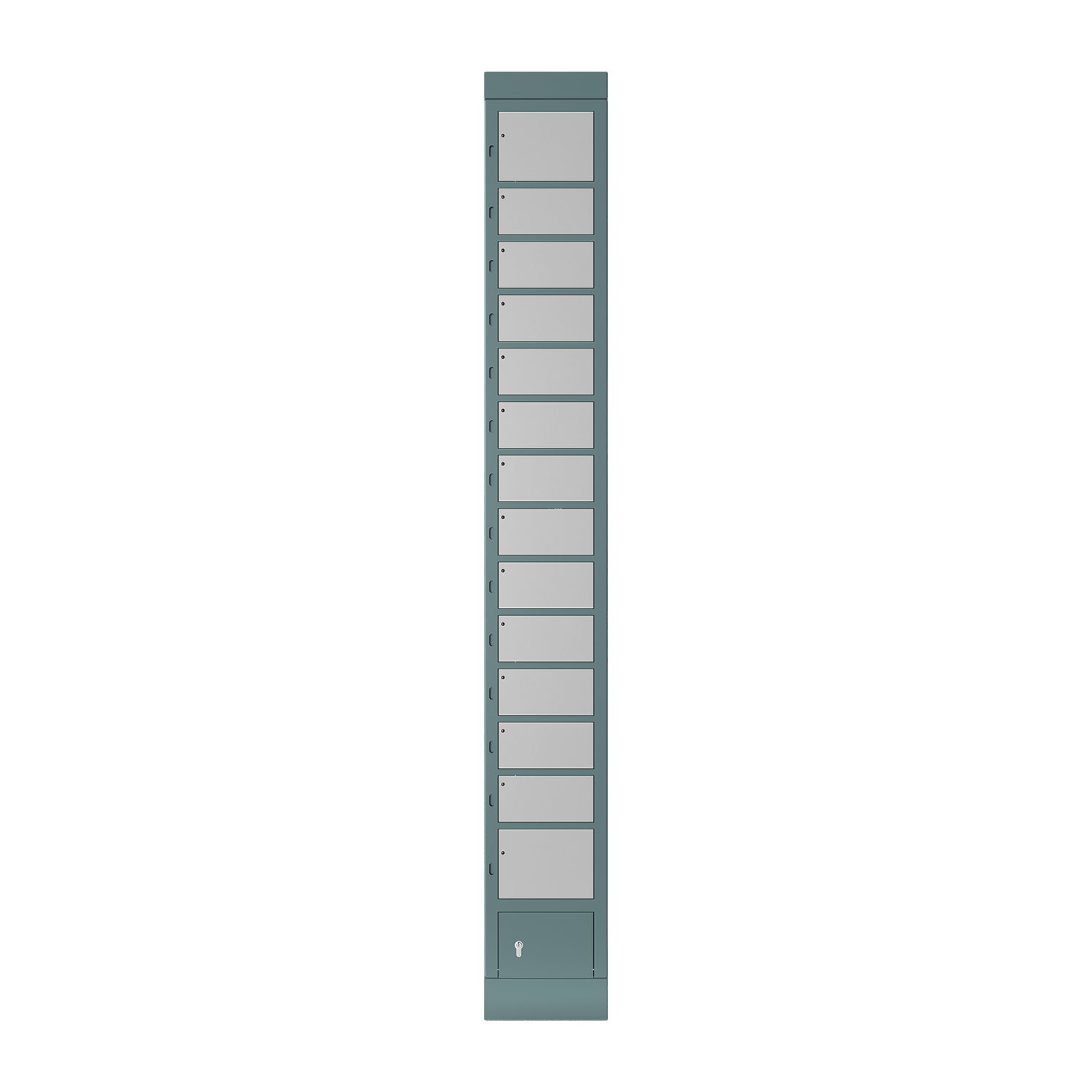 locker compartment system, size S, with 14 compartments, front view