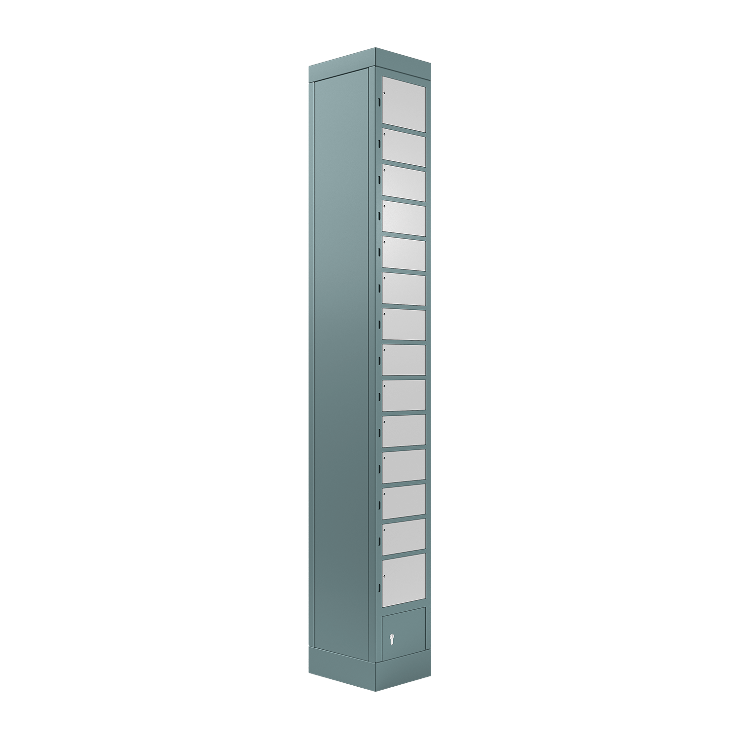 locker compartment system, size S, with 14 compartments, left view
